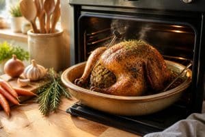 découvrez les conseils essentiels et les durées de cuisson idéales pour réussir un rôti de pintade farcie au four, tendre et savoureux à souhait.